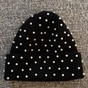 Lele Sadoughi Jet Pearl Beanie